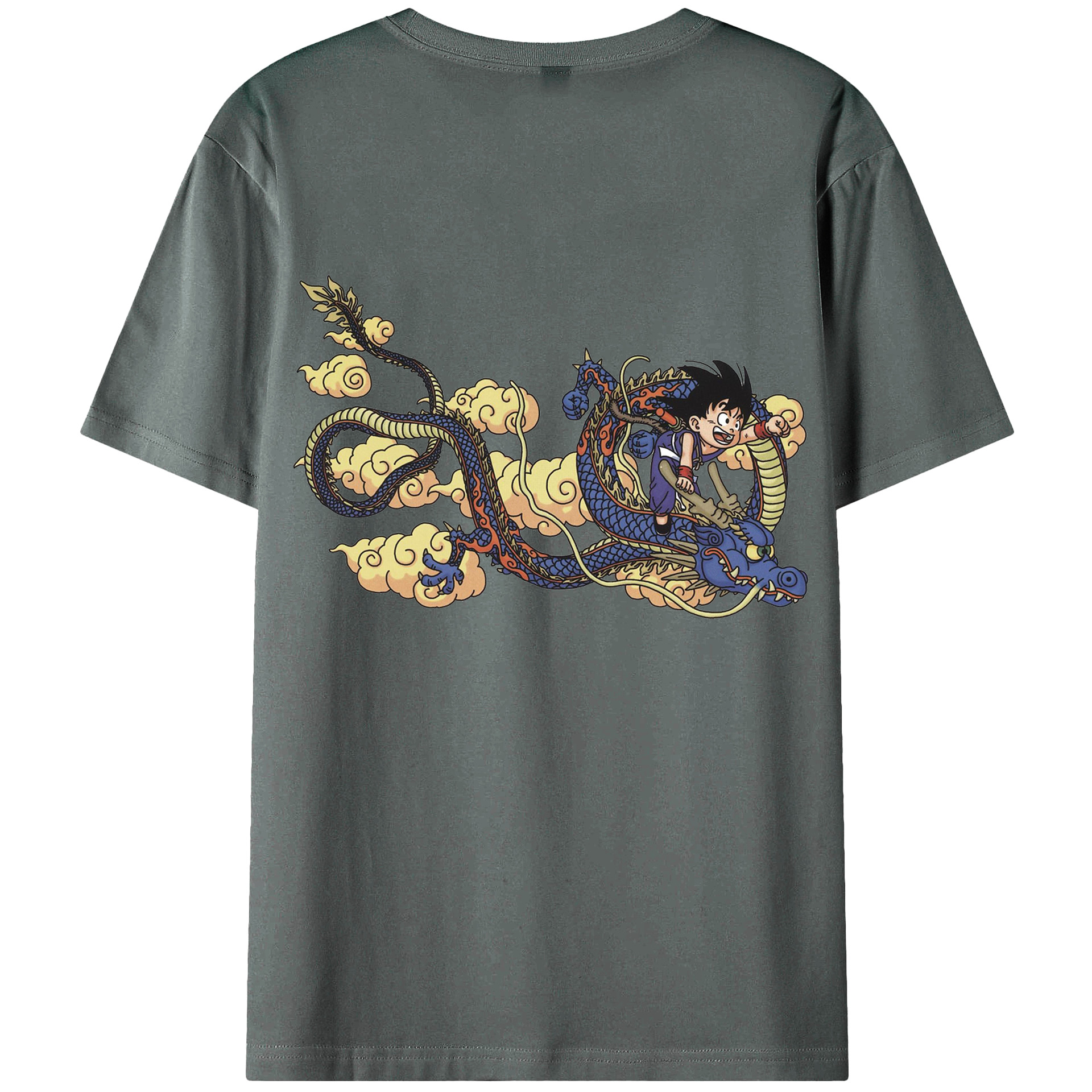 （画像用） ドラゴンボール 神龍 シェンロン DRAGON BALL Shenron 綿100％ メンズ半袖Tシャツ（バックプリント） 通気性